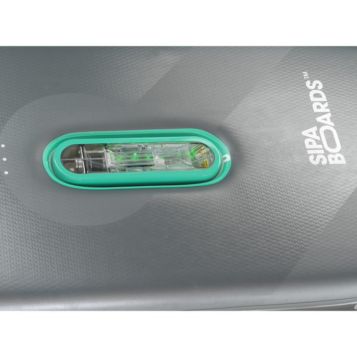 Product image  close up of the SipaBoards Drive Tourer Silver Electric SUP.