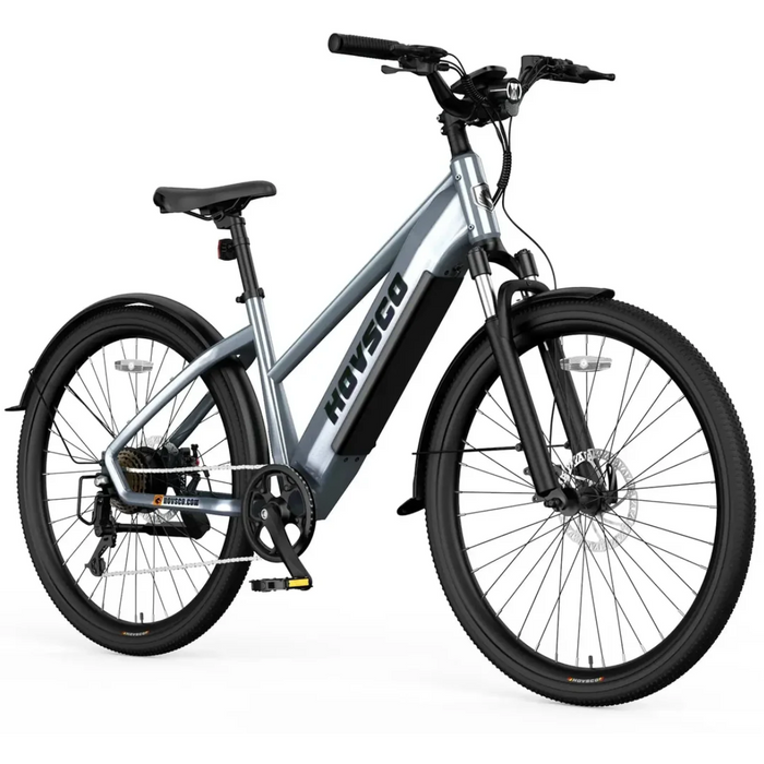 Product image of a Space Grey HOVSCO HovCity E-Bike right side view at a diagonal.