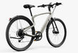 Urtopia Carbon Classic electric bike in creme from the back on a white background.