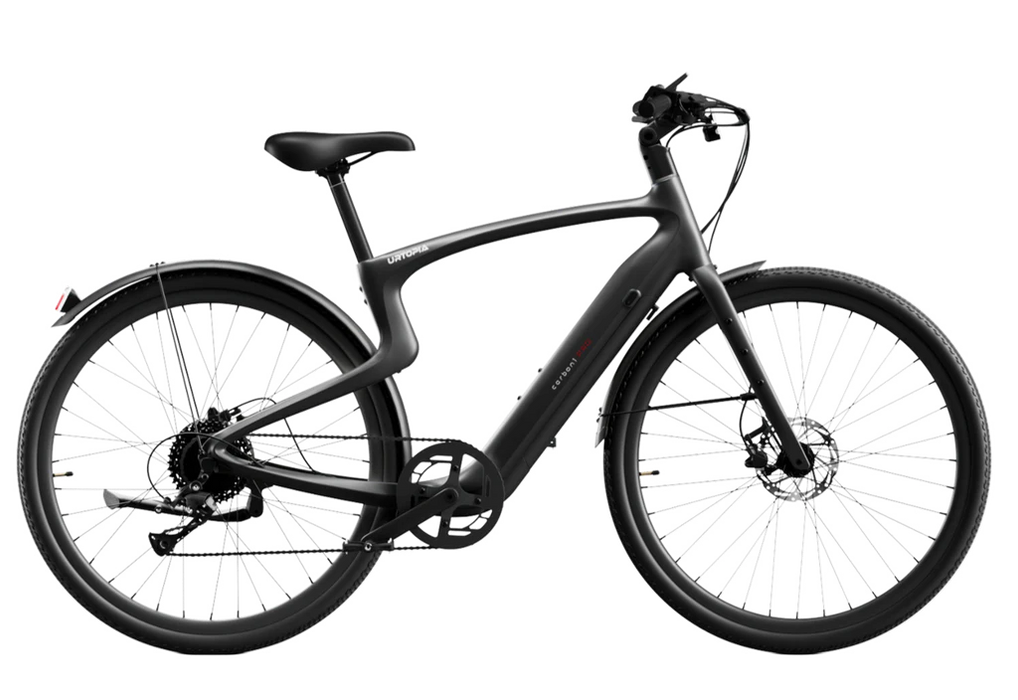 Urtopia Carbon Classic electric bike in matte black on a white background.