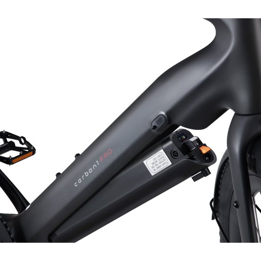 Urtopia Carbon 1 Pro Battery on a black bike.