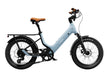 Urtopia Joy Carbon electric bike with a glacier blue frame and brown seat on a white background