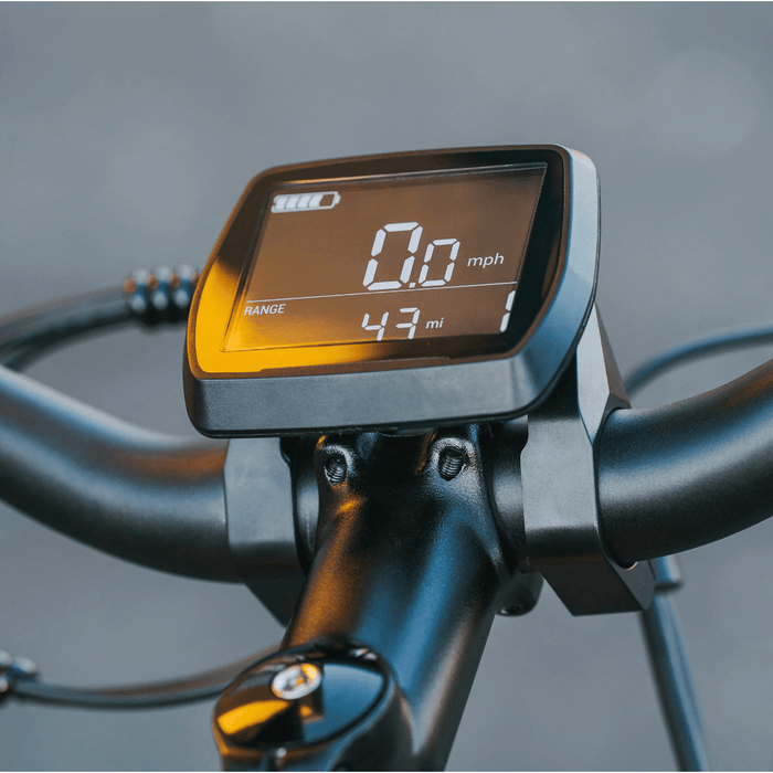 Vvolt Alpha II Electric Bike's display on handlebar.